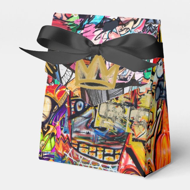 Graffiti wall collage  favor box (Front Side)