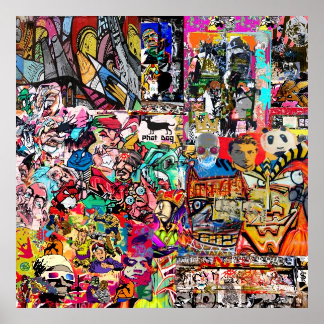 Graffiti wall collage  poster (Front)