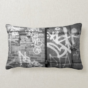 Graffiti wall in Brooklyn, New York City Lumbar Pillow