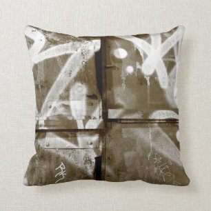 Graffiti wall in Brooklyn, New York City Throw Pillow