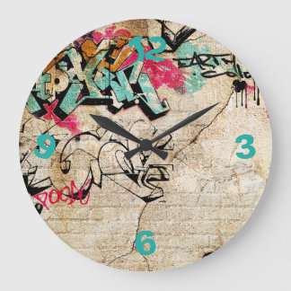 Graffiti with Numbers Large Clock