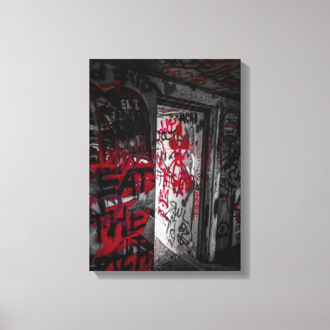 Graffitied Bunker Canvas Print (Front)