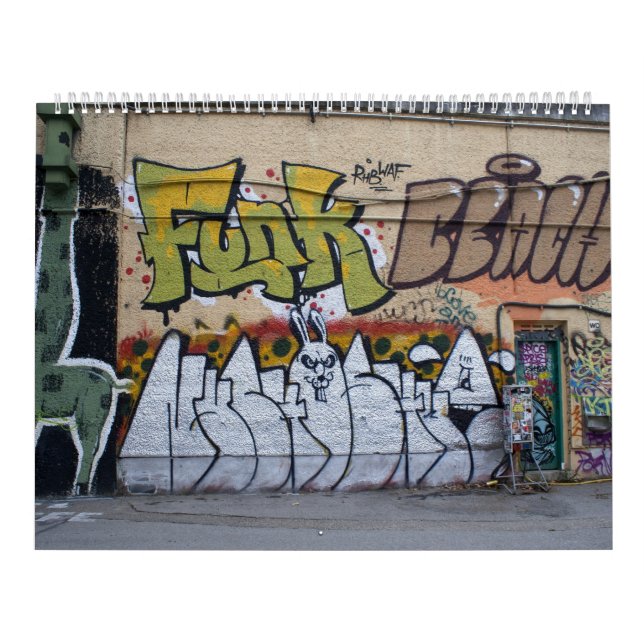 Graffitis At Donaukanal Vienna Austria  Calendar (Cover)
