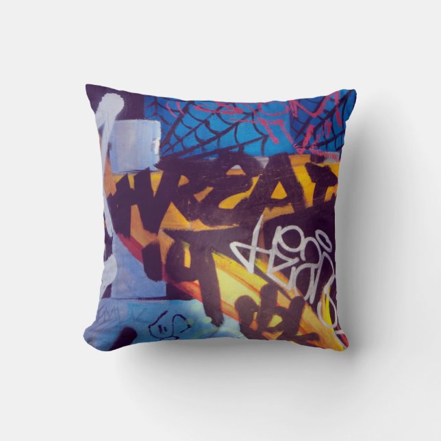 graffitti shirt throw pillow (Front)