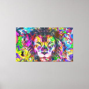 Grafitti Lion Canvas Print