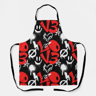 grafitti LOVE B. Black BG Apron