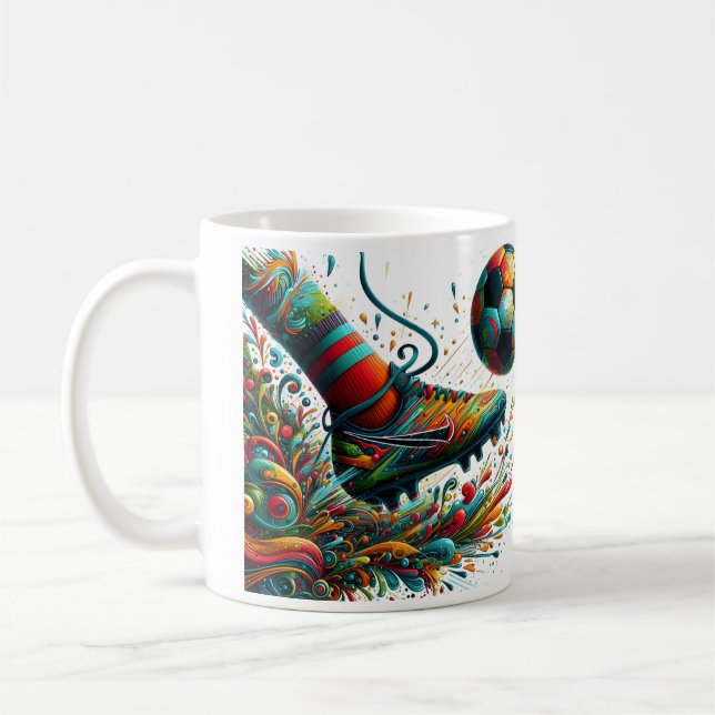 Grafitti Soccer Kick Coffee Mug (Left)