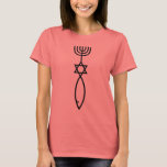 "Grafted In" T-Shirt<br><div class="desc">This beautiful re-creation of the Grafted-In symbol makes a beautiful gift for anyone.  Bringing together the symbolism of Judaism and Christianity,  it is a powerful reminder of our Faith.</div>