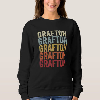 Grafton New York Grafton NY Retro Vintage Text Sweatshirt