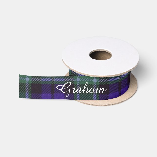 Graham clan Plaid Scottish tartan Satin Ribbon (Spool)