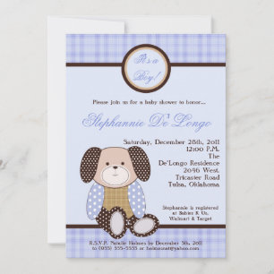 Graham Crackers Boy Blue Baby shower Invitation