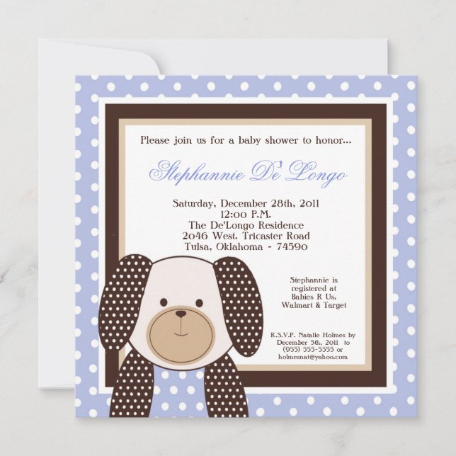 Graham Crackers Boy Blue Baby Shower Invitation (Front)