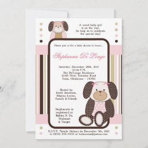 Graham Crackers Girl Pink Baby Shower Invitation