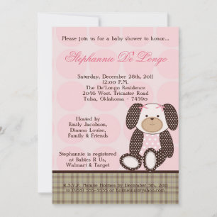 Graham Crackers Girl Rose Baby shower Invitation