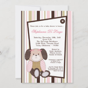 Graham Crackers Girl Rose Baby shower Invitation