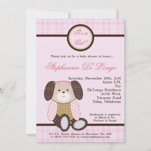 Graham Crackers Girl Rose Baby shower Invitation