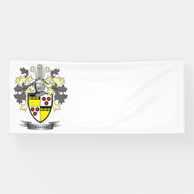 Graham Family Crest Coat of Arms Banner (Horizontal)