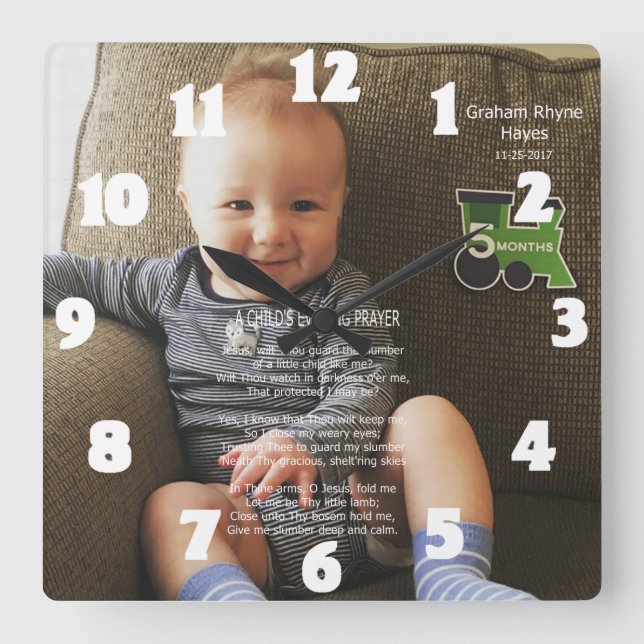 GRAHAM R HAYES SQUARE WALL CLOCK (Front)