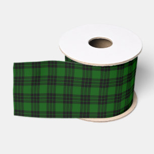 Graham tartan green black plaid grosgrain ribbon