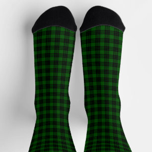 Graham tartan green black plaid socks