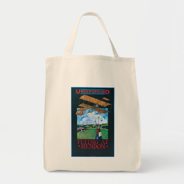 Grahame-White And Plane over Aerodrome Poster Tote Bag (Front)