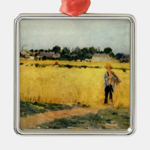 Grain Field (by Berthe Morisot) Metal Ornament