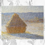 Grainstack in Morning, Snow Effect by Claude Monet Jigsaw Puzzle<br><div class="desc">Grainstack in the Morning, Snow Effect (1891) by Claude Monet is a vintage impressionism fine art painting. A winter scene with a haystack in a farm wheat field casting a shadow on the snow. About the artist: Claude Monet (1840-1926) was a founder of the French impressionist painting movement with most...</div>