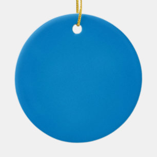 Grainy Bright Blue Background Ceramic Ornament