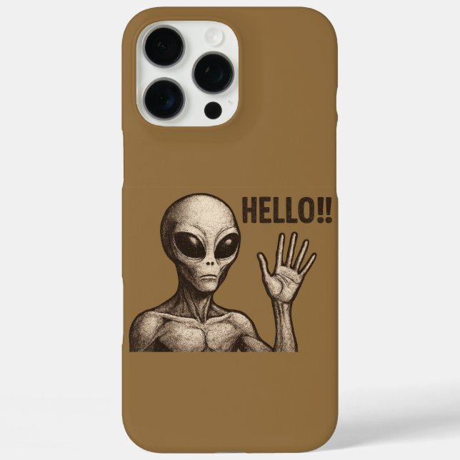 Grainy Encounter: The Alien Greeting Case-Mate iPhone Case (Back)