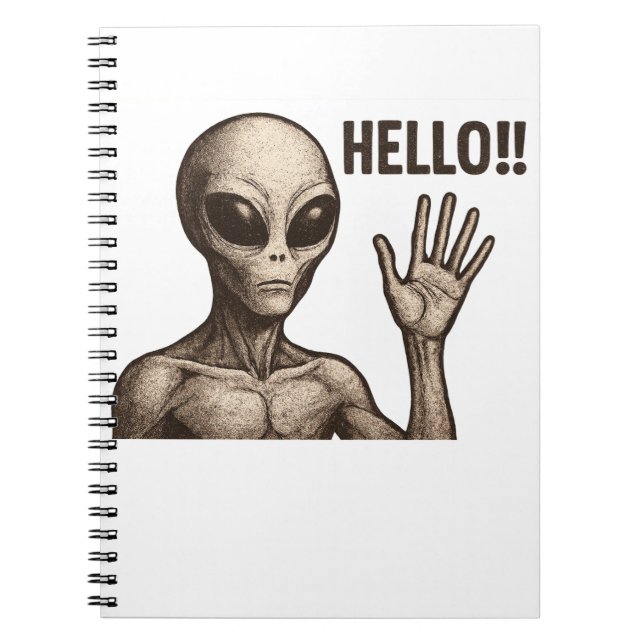 Grainy Encounter: The Alien Greeting Notebook (Front)