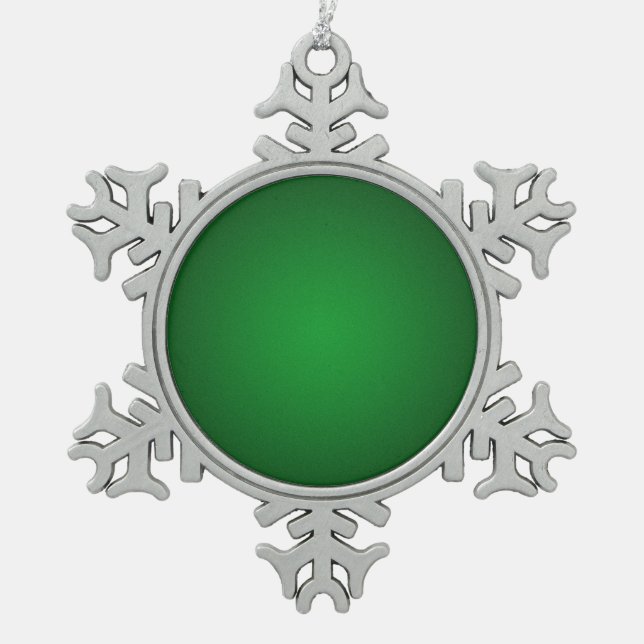 Grainy Green-Black Vignette Snowflake Pewter Christmas Ornament (Front)