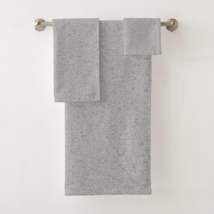 Grainy Plain Grey Colour Design Bath Towel Set