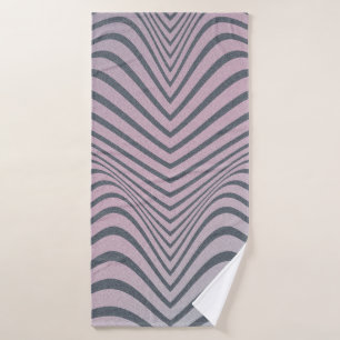 Grainy psychedelic background. Zebra stripe patter Bath Towel