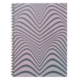 Grainy psychedelic background. Zebra stripe patter Notebook