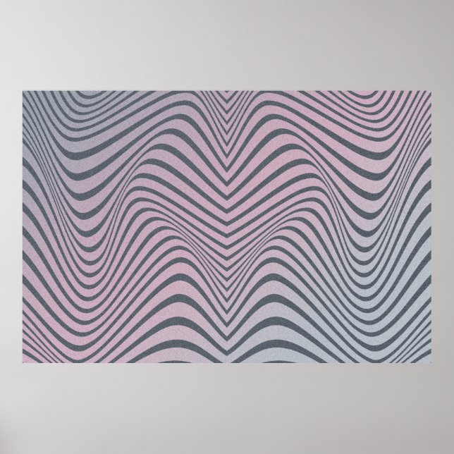 Grainy psychedelic background. Zebra stripe patter Poster (Front)