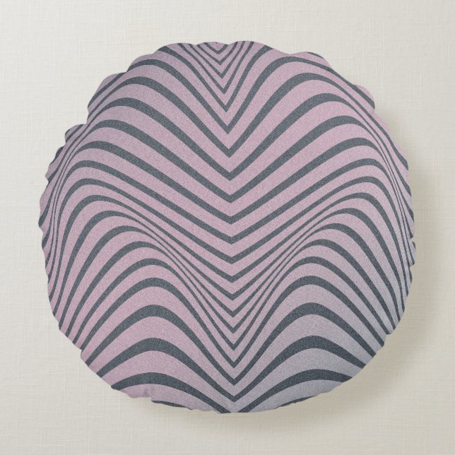 Grainy psychedelic background. Zebra stripe patter Round Pillow (Front)