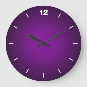 Grainy Purple-Black Vignette Large Clock