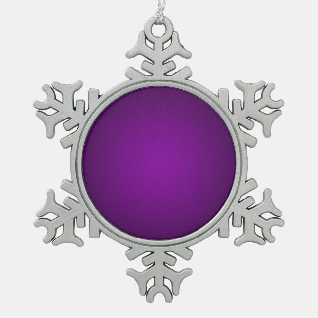 Grainy Purple-Black Vignette Snowflake Pewter Christmas Ornament (Front)