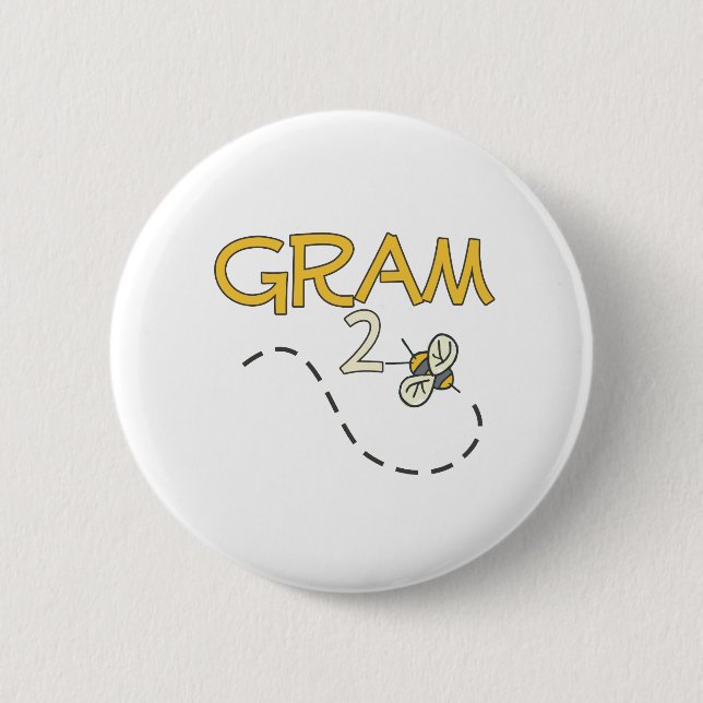 Gram 2 Bee Inch Round Button (Front)