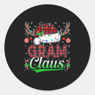 Gram Claus Christmas Lights Matching Family Xmas P Classic Round Sticker