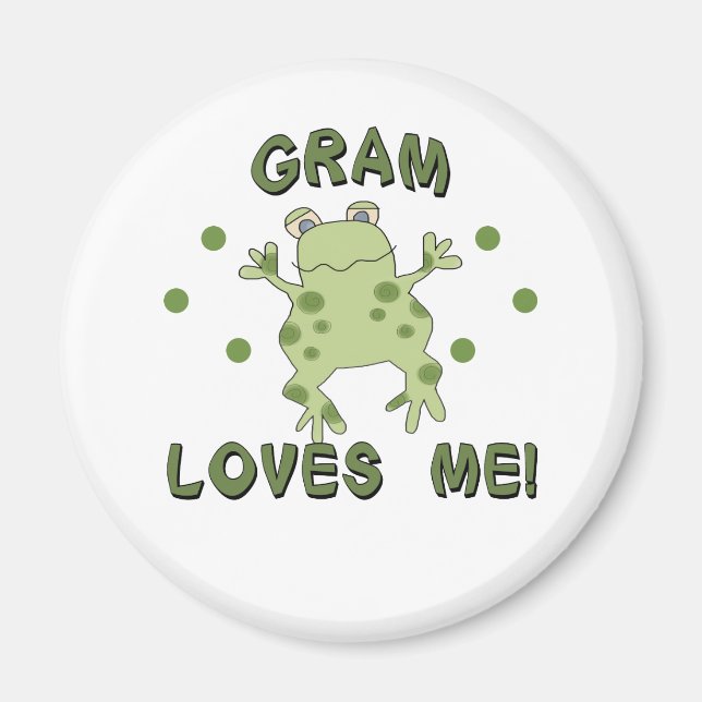 Gram Loves Me Frog Magnet (Front)