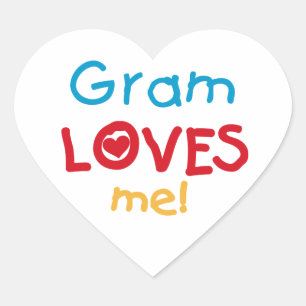 Gram Loves Me T-shirts and Gifts Heart Sticker
