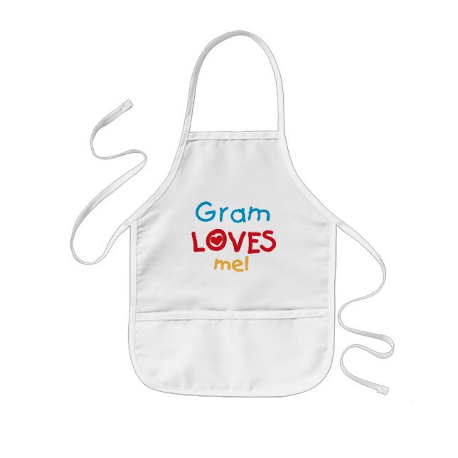 Gram Loves Me T-shirts and Gifts Kids Apron (Front)