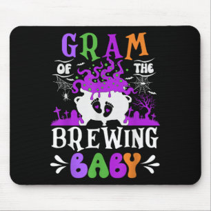 Gram Of The Brewing Baby Grandma To Be Halloween  Mouse Pad