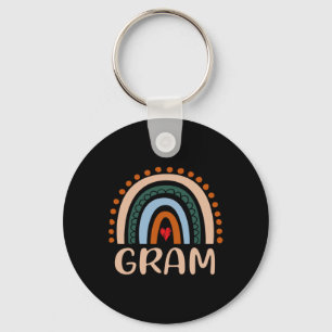 Gram Rainbow Grandma Cute Mothers Day Funny Gram Keychain