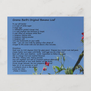 GramaBarb's Original Banana Loaf Postcard