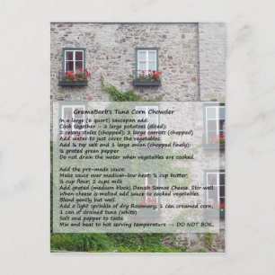 GramaBarb's Tuna Corn Chowder Recipe Postcard