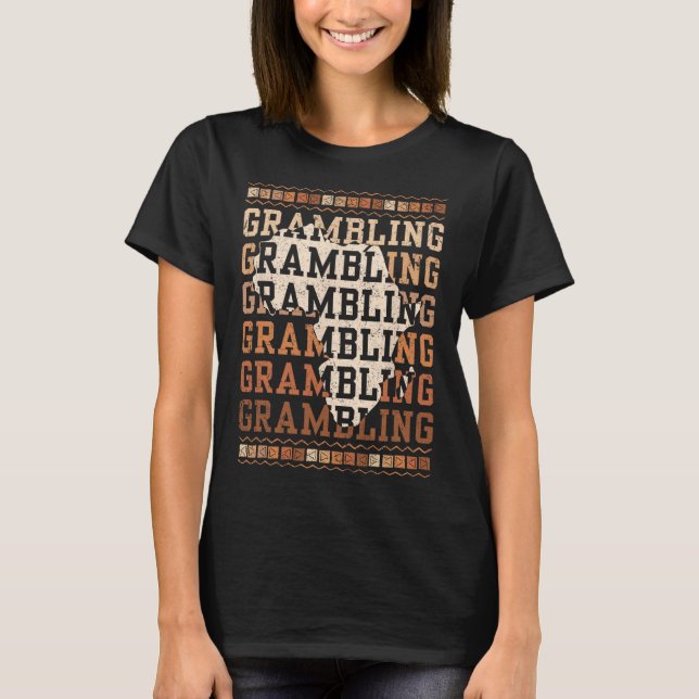 Grambling Hbcu With Africa Alumni Historical Black T-Shirt (Front)