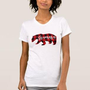 Gramma Bear Red Plaid T-Shirt