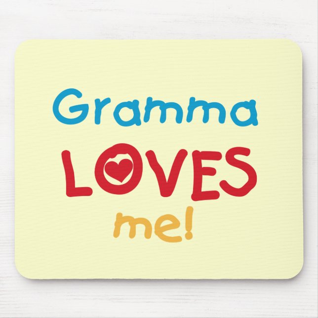 Gramma Loves Me T-shirts and Gifts Mouse Pad (Front)